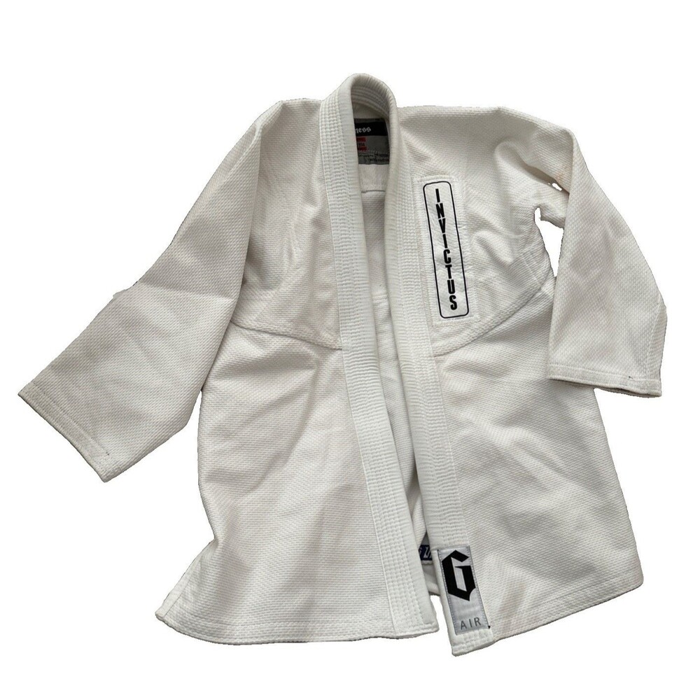 Gameness Air Kids Jiu Jitsu Gi Jacket White Size 1 Youth Pearl Weave Kimono Top